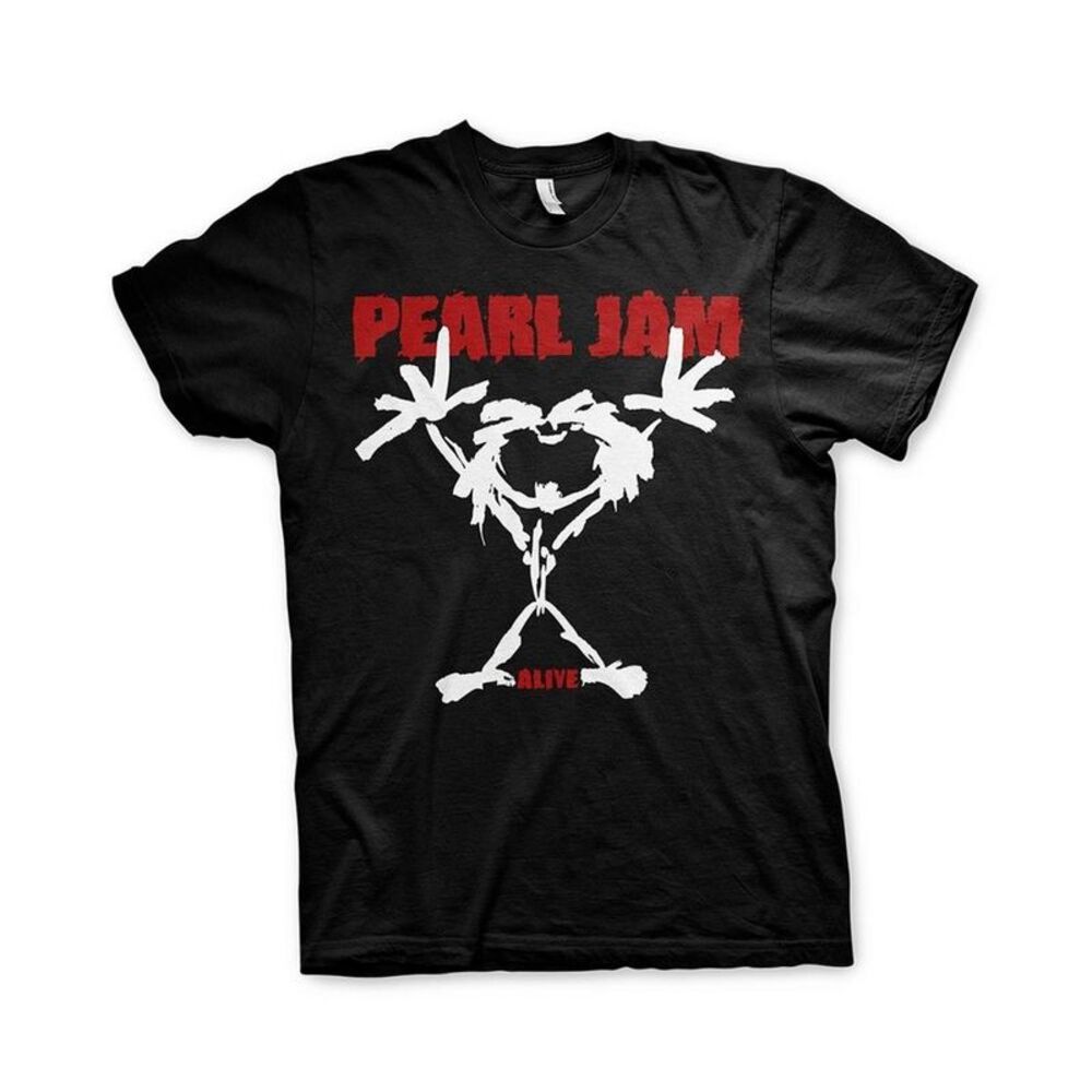 Pearl Jam Unisex Adult Alive Stickman T-Shirt / Black